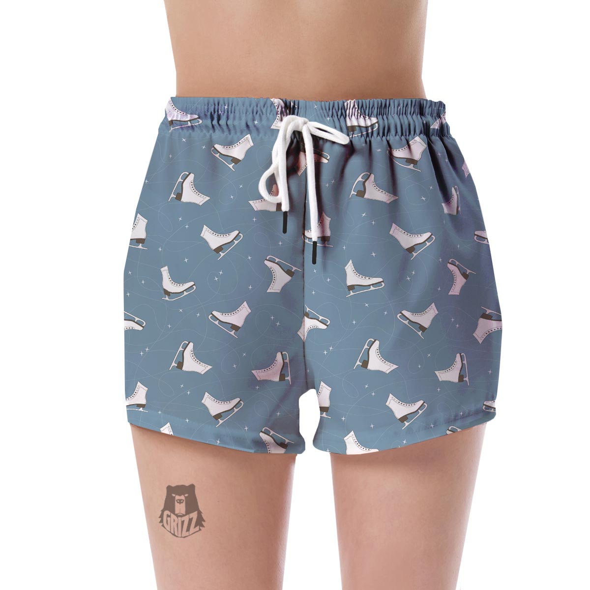 Ice Skate Print Pattern Women's Shorts-grizzshop