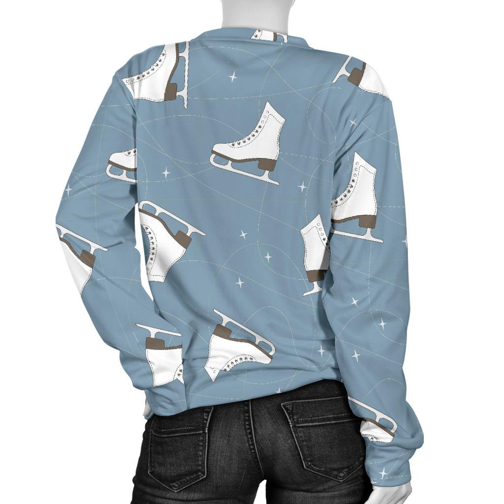 Ice Skate Print Pattern Women's Sweatshirt-grizzshop