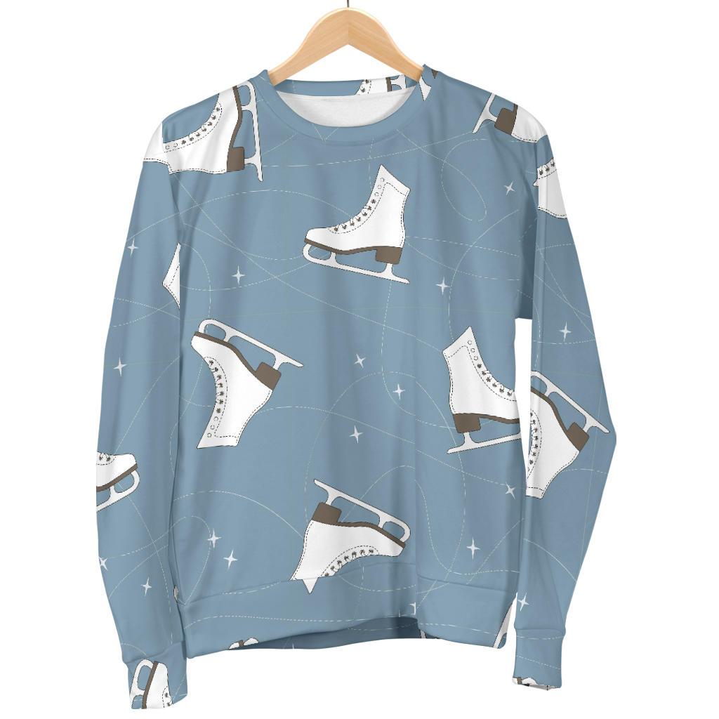 Ice Skate Print Pattern Women's Sweatshirt-grizzshop