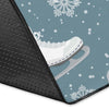 Ice Skate Snowflake Pattern Print Floor Mat-grizzshop