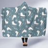 Ice Skate Snowflake Pattern Print Hooded Blanket-grizzshop