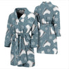 Ice Skate Snowflake Pattern Print Men Long Robe-grizzshop