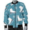 Ice Skate Snowflake Pattern Print Men's Bomber Jacket-grizzshop