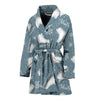 Ice Skate Snowflake Pattern Print Women Long Robe-grizzshop