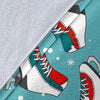 Ice Skate Snowflake Print Pattern Blanket-grizzshop