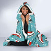 Ice Skate Snowflake Print Pattern Hooded Blanket-grizzshop