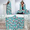 Ice Skate Snowflake Print Pattern Hooded Blanket-grizzshop