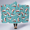 Ice Skate Snowflake Print Pattern Hooded Blanket-grizzshop