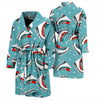 Ice Skate Snowflake Print Pattern Men Long Robe-grizzshop