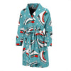 Ice Skate Snowflake Print Pattern Men Long Robe-grizzshop