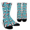 Ice Skate Snowflake Print Pattern Unisex Crew Socks-grizzshop