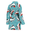 Ice Skate Snowflake Print Pattern Women Long Robe-grizzshop