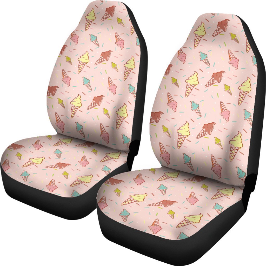 Ice Cream Cone Pattern Print Universal Fit Car Seat Cover-grizzshop
