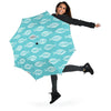 Ichthys Christian Pattern Print Automatic Foldable Umbrella-grizzshop