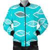 Ichthys Christian Pattern Print Men's Bomber Jacket-grizzshop