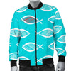 Ichthys Christian Pattern Print Men's Bomber Jacket-grizzshop