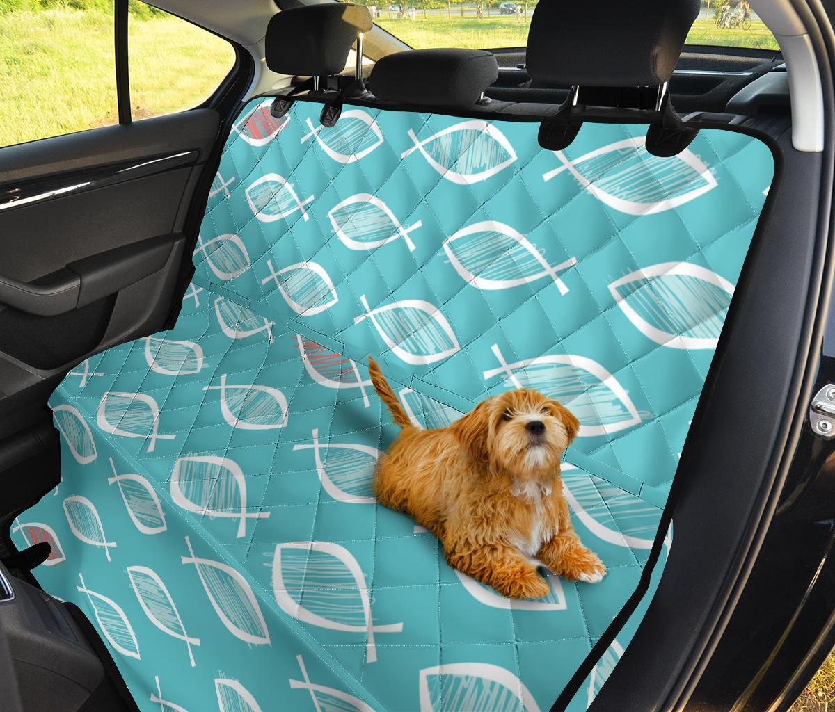 Ichthys Christian Pattern Print Pet Car Seat Cover-grizzshop