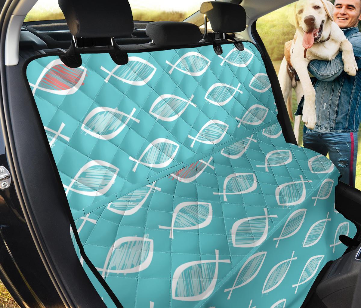Ichthys Christian Pattern Print Pet Car Seat Cover-grizzshop