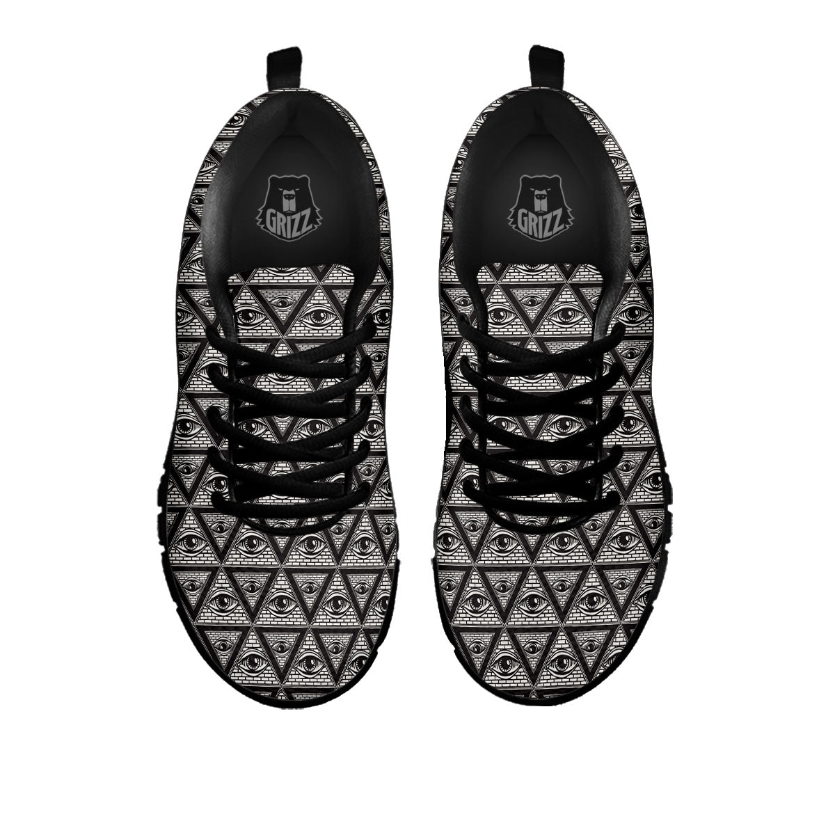 Illuminati Print Pattern Black Sneaker-grizzshop