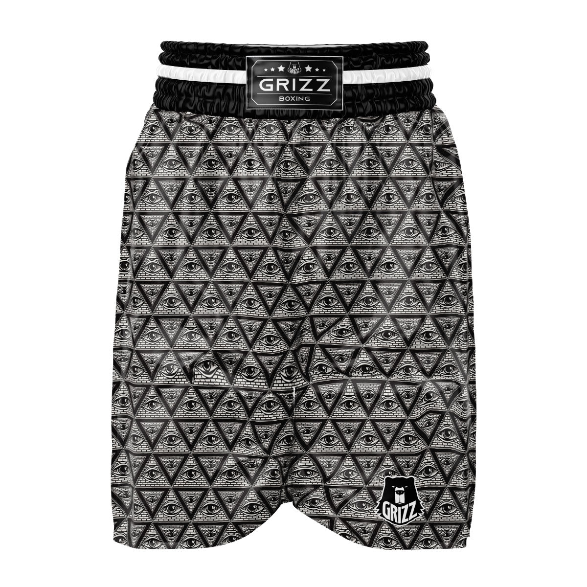 Illuminati Print Pattern Boxing Shorts-grizzshop