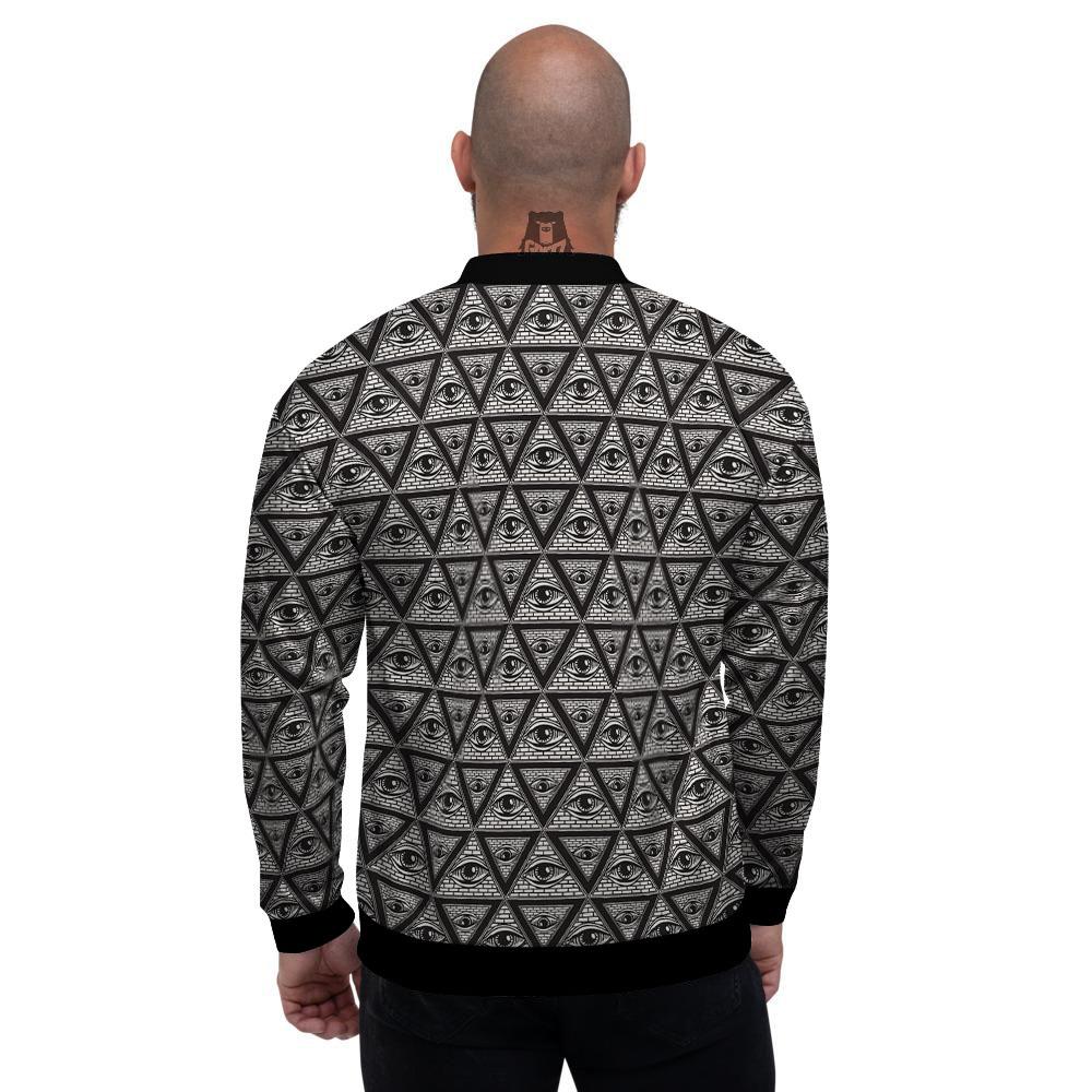 Illuminati Print Pattern Men's Bomber Jacket-grizzshop
