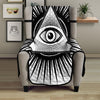 Illuminati White And Black Print Armchair Protector-grizzshop