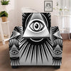 Illuminati White And Black Print Armchair Slipcover-grizzshop