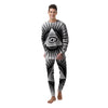 Illuminati White And Black Print Men's Pajamas-grizzshop