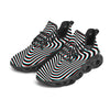 Illusion Anaglyph Optical Print Black Running Shoes-grizzshop