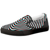 Illusion Anaglyph Optical Print Black Slip On Shoes-grizzshop