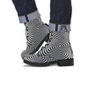 Illusion Anaglyph Optical Print Leather Boots-grizzshop