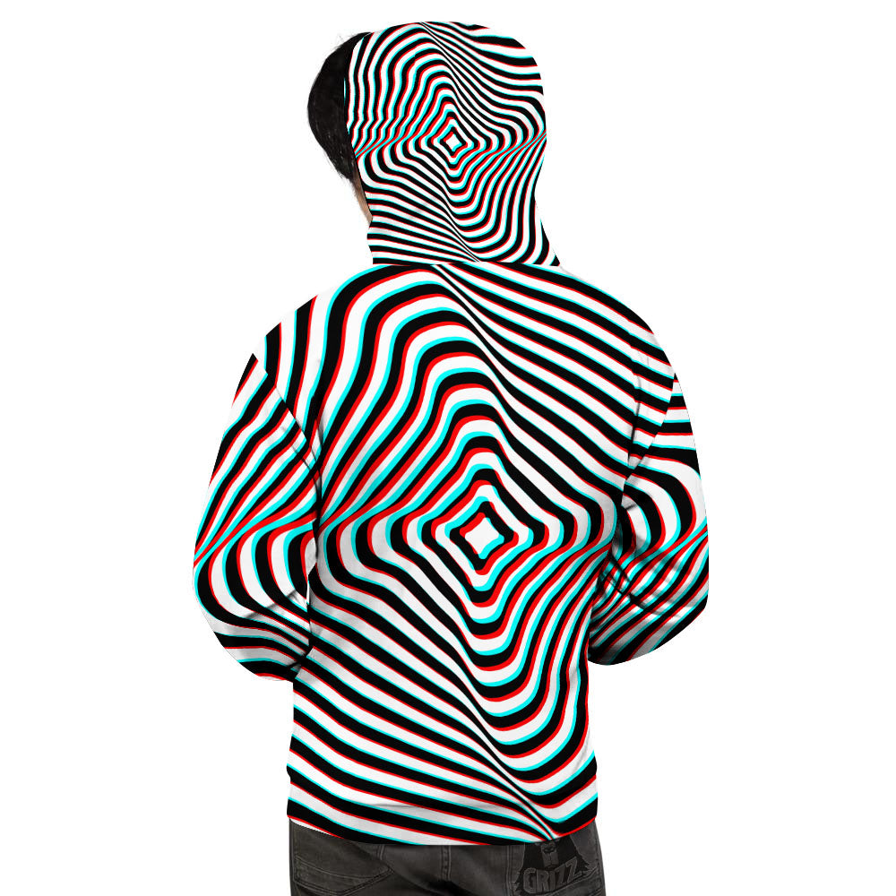 Illusion Anaglyph Optical Print Men's Hoodie-grizzshop