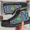 Illusion Optical Explosion Psychedelic Black High Top Shoes-grizzshop