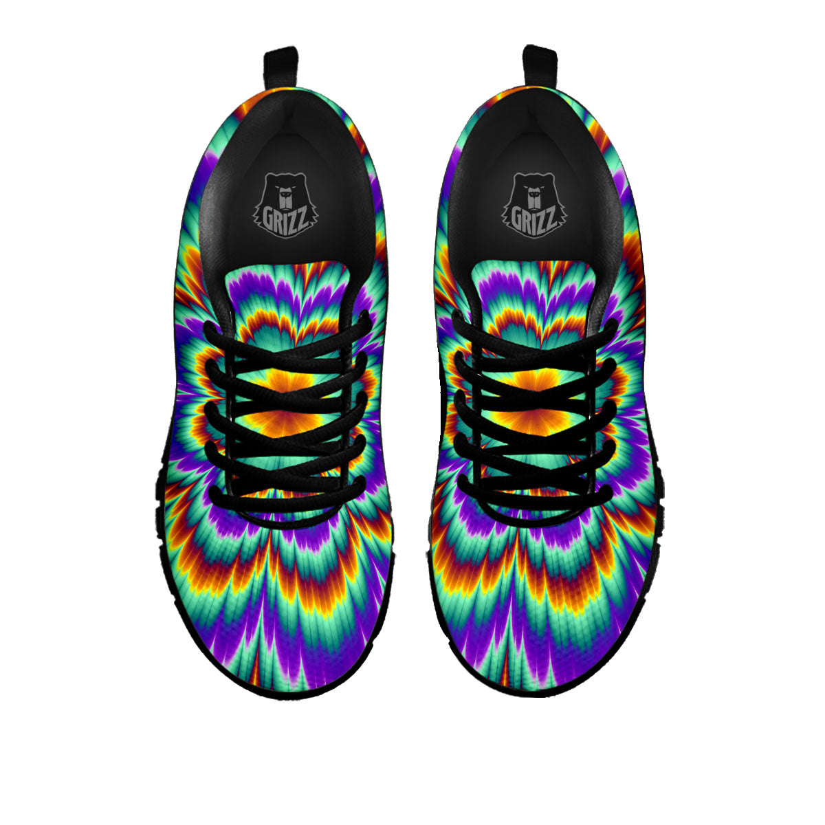 Illusion Optical Explosion Psychedelic Black Sneaker-grizzshop