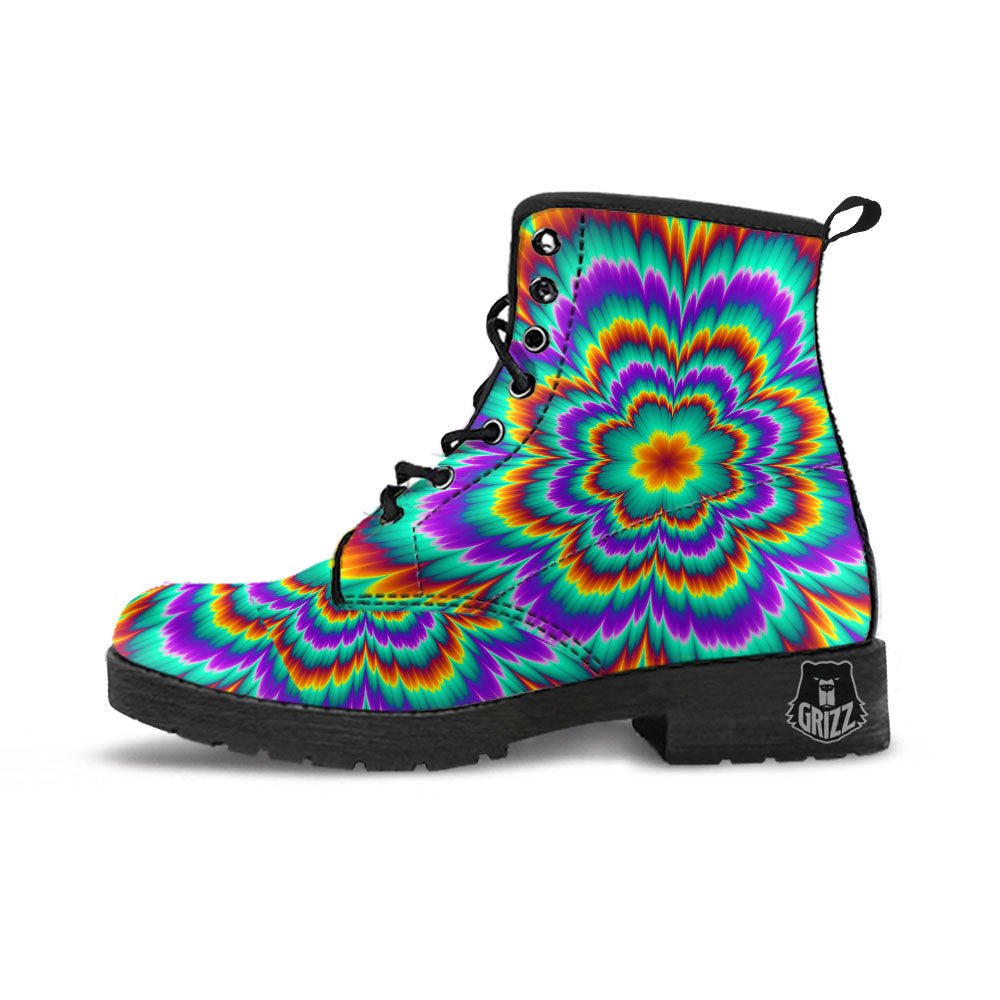 Illusion Optical Explosion Psychedelic Leather Boots-grizzshop