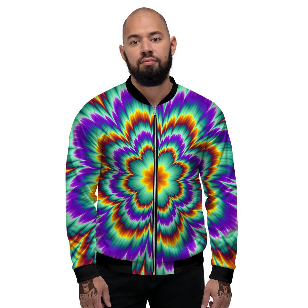 Illusion Optical Explosion Psychedelic Men's Bomber Jacket-grizzshop