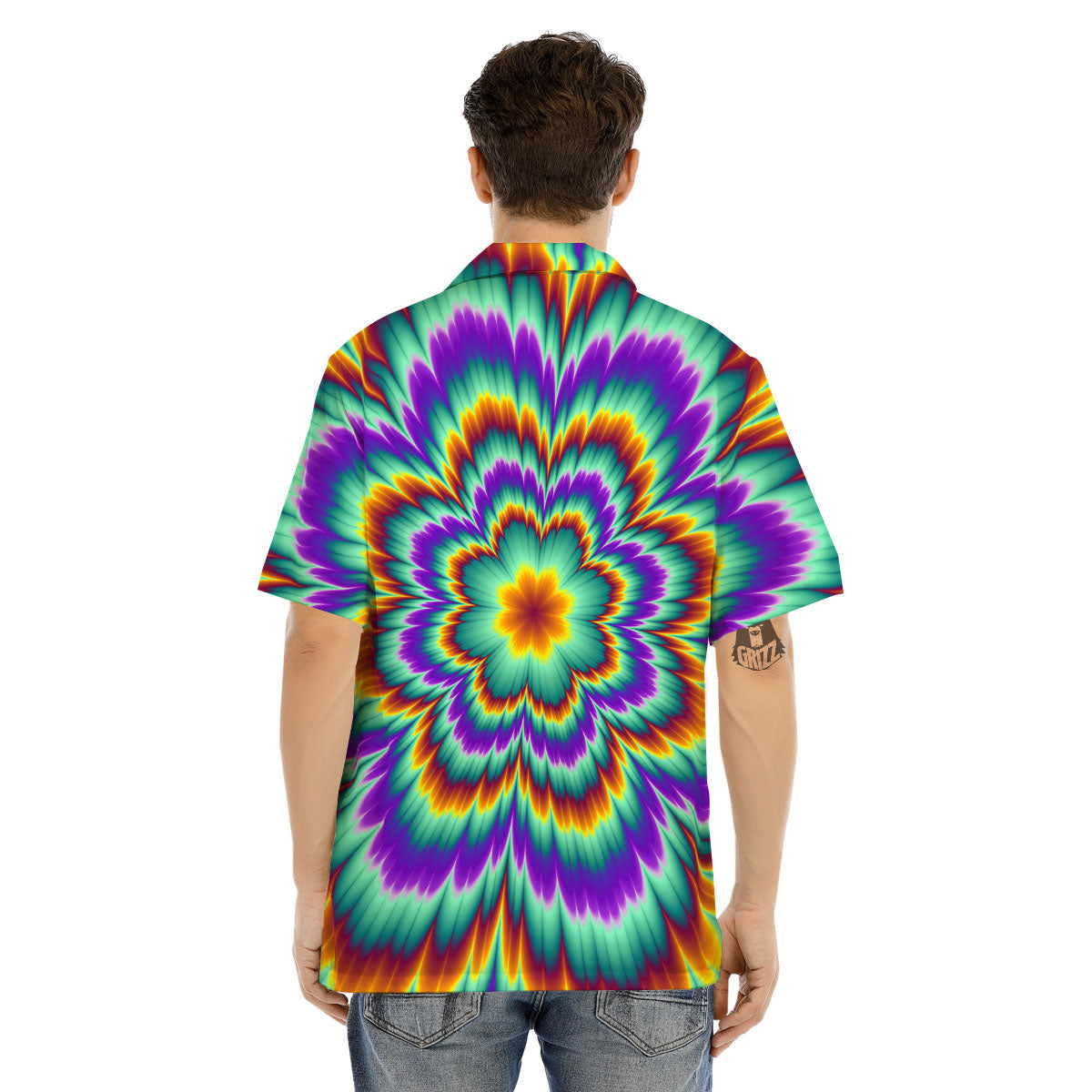 Illusion Optical Explosion Psychedelic Men's Hawaiian Shirt-grizzshop