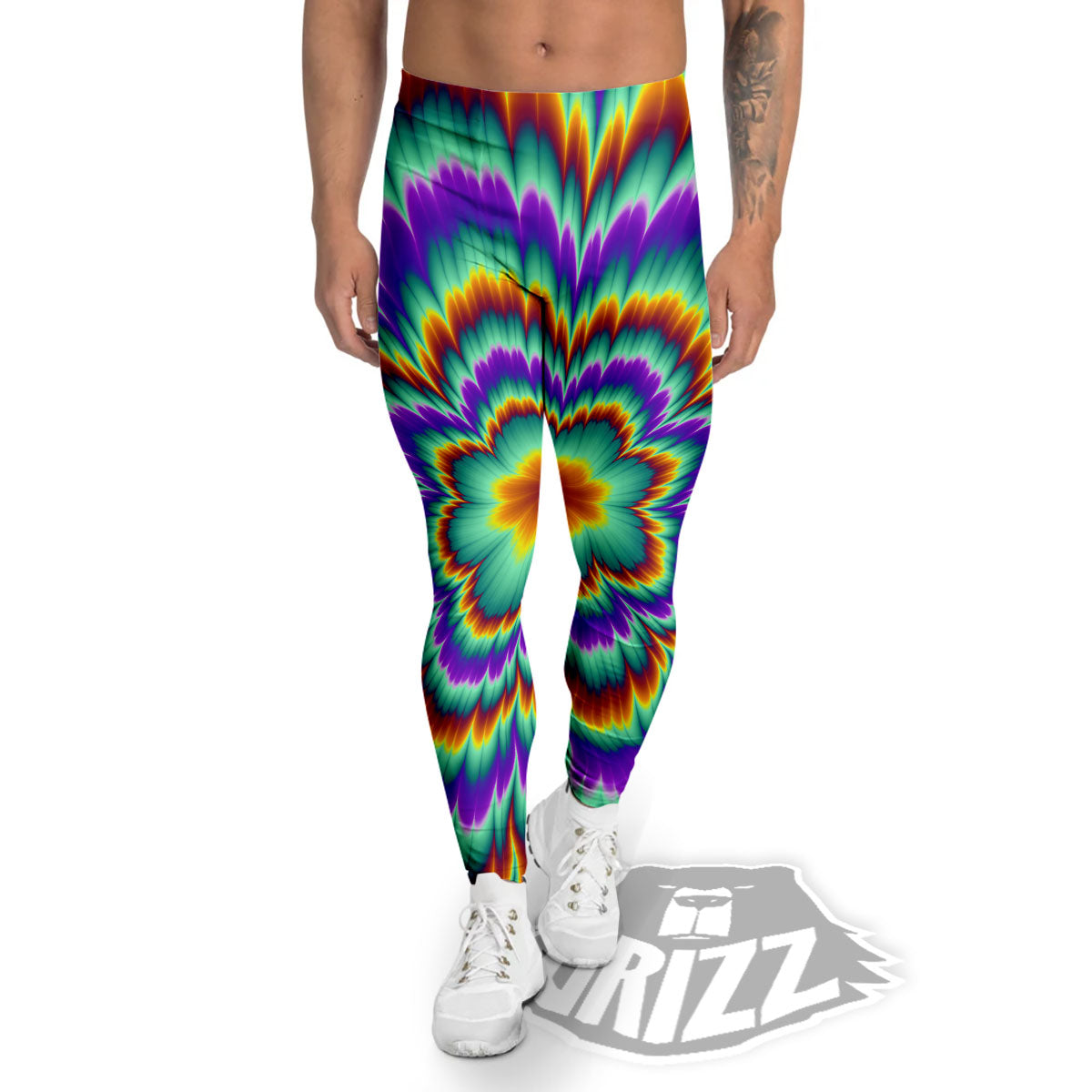 Illusion Optical Explosion Psychedelic Men's Leggings-grizzshop