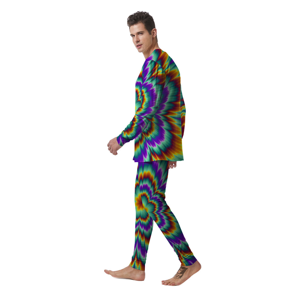 Illusion Optical Explosion Psychedelic Men's Pajamas-grizzshop