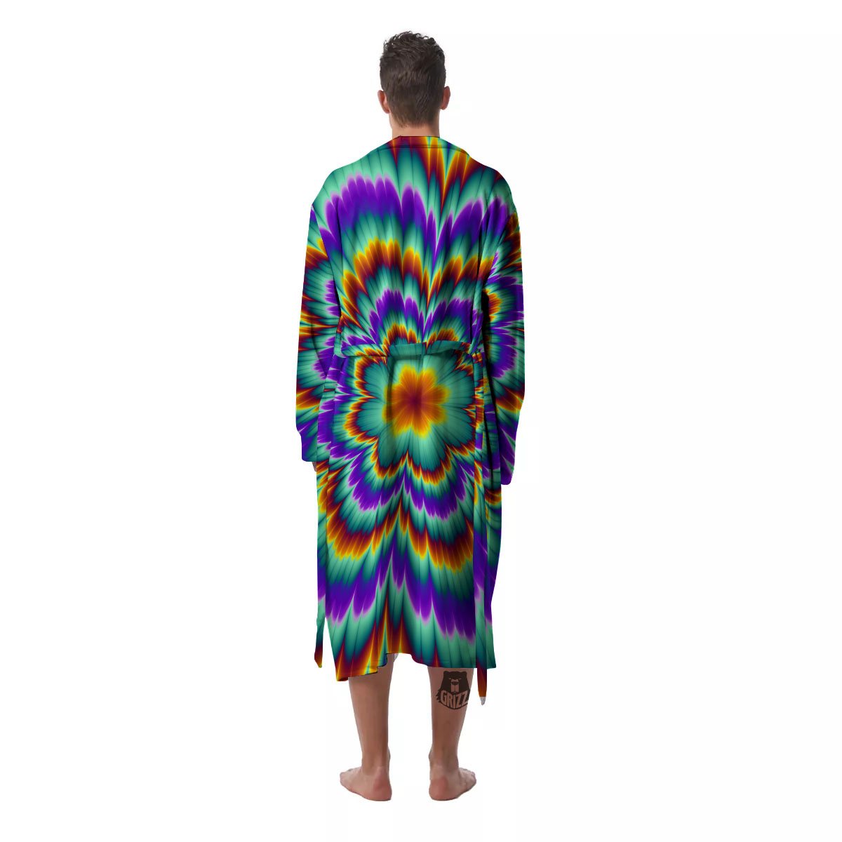 Illusion Optical Explosion Psychedelic Men's Robe-grizzshop