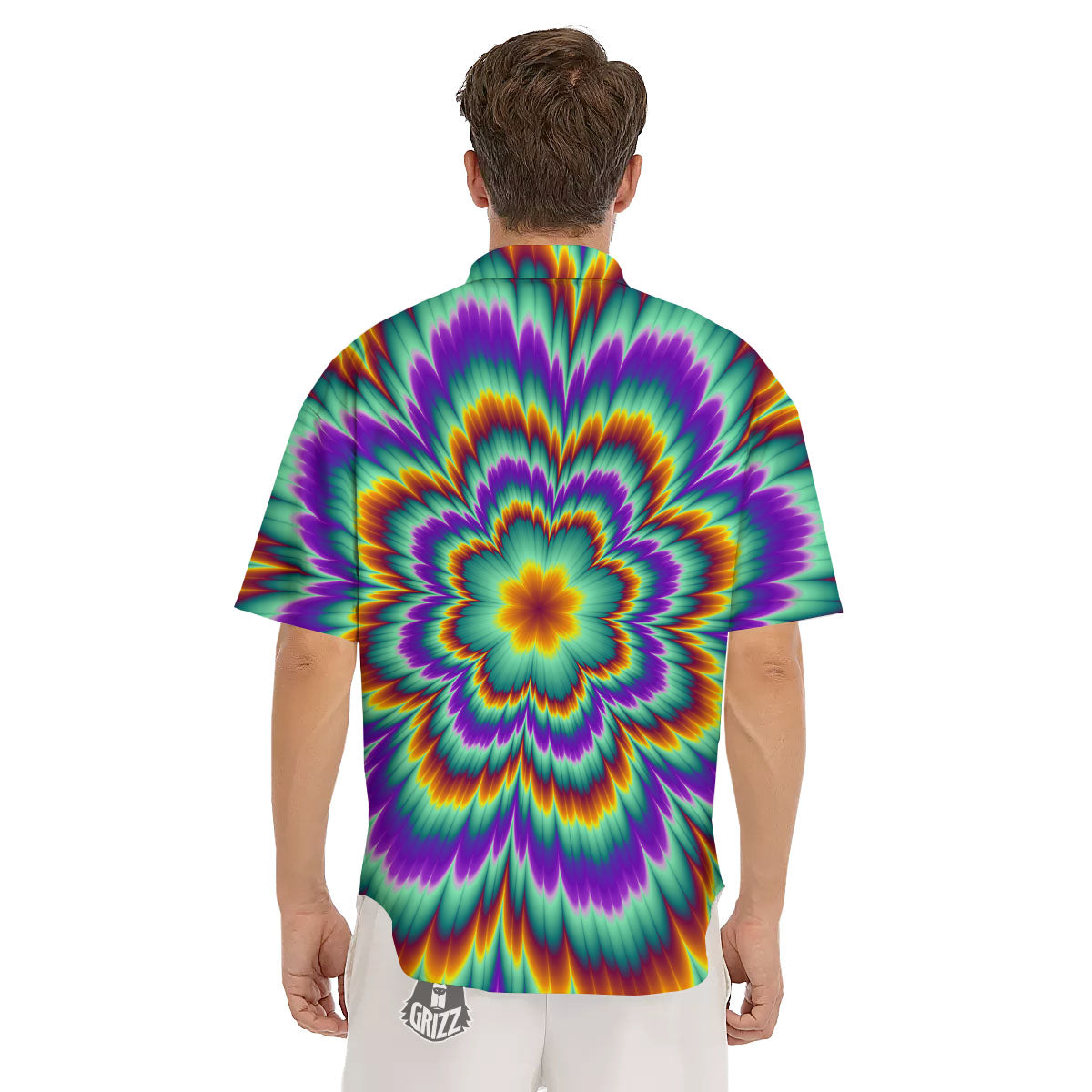 Illusion Optical Explosion Psychedelic Men's Short Sleeve Shirts-grizzshop