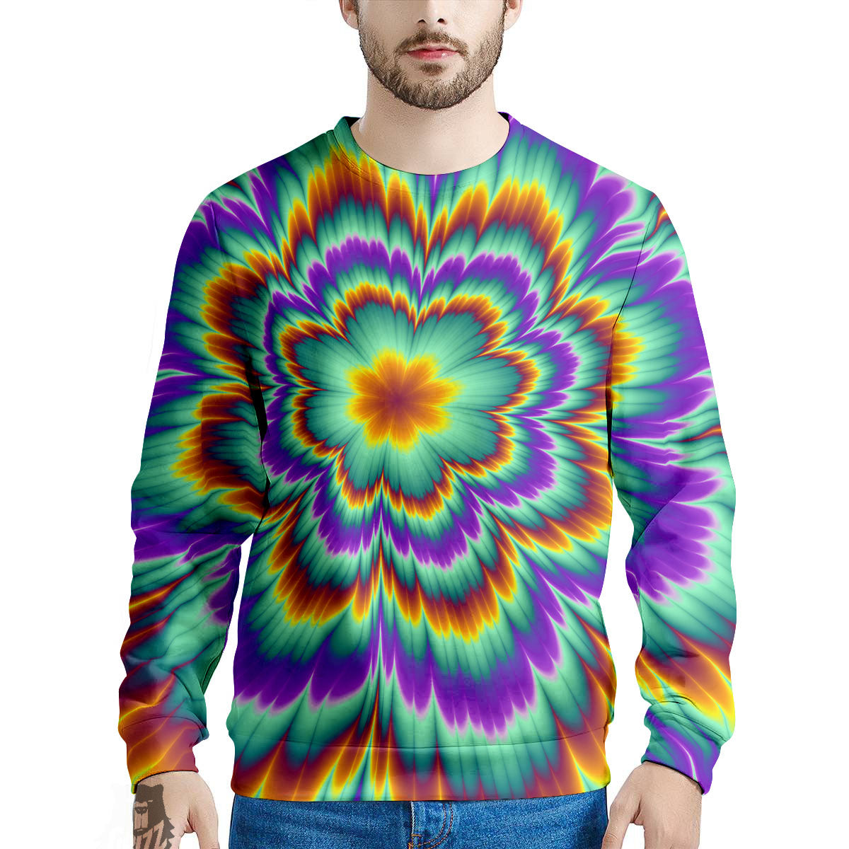 Illusion Optical Explosion Psychedelic Men's Sweatshirt-grizzshop