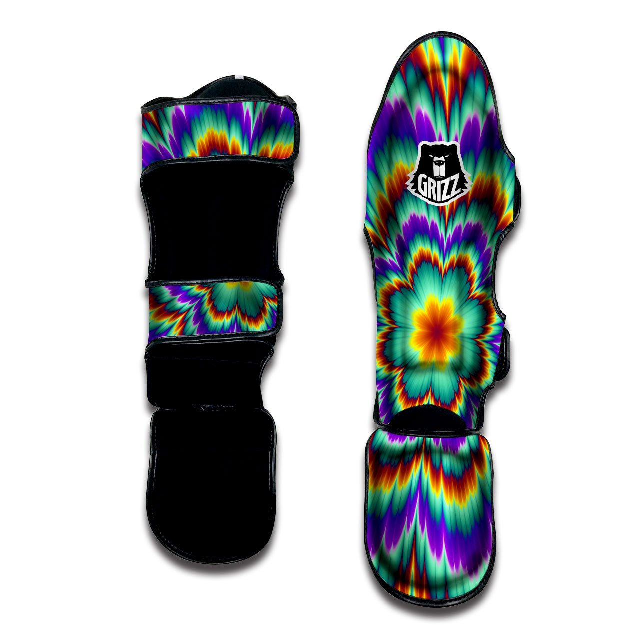 Illusion Optical Explosion Psychedelic Muay Thai Shin Guards-grizzshop