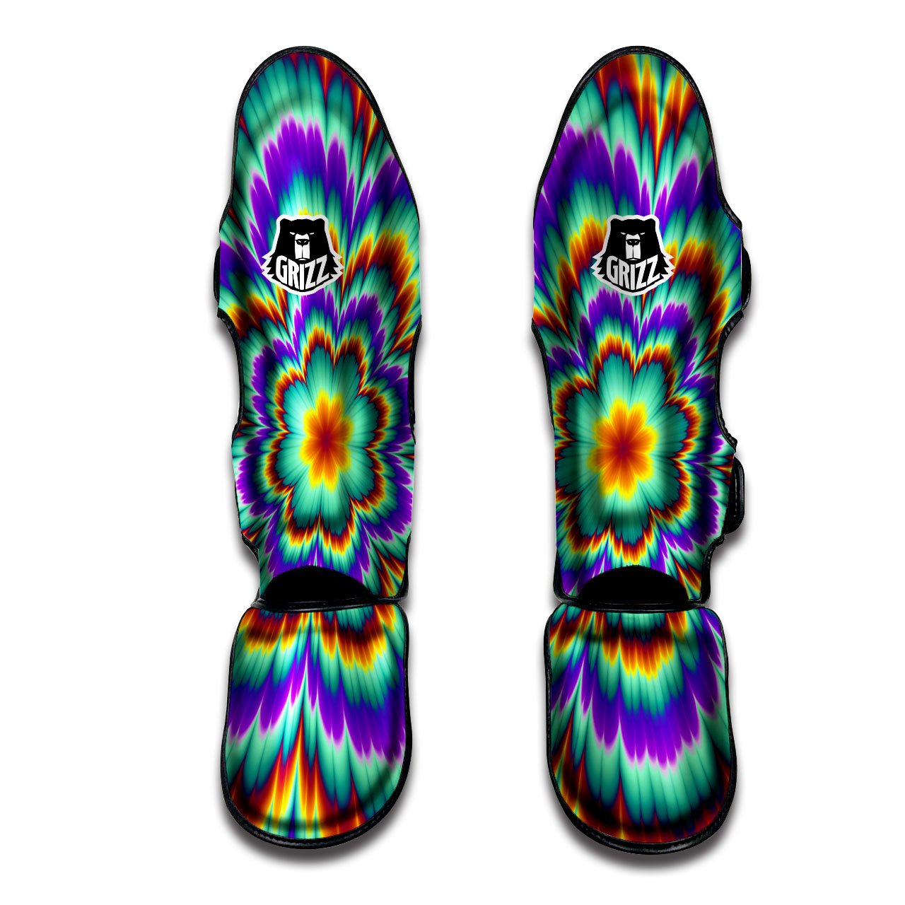 Illusion Optical Explosion Psychedelic Muay Thai Shin Guards-grizzshop