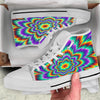 Illusion Optical Explosion Psychedelic White High Top Shoes-grizzshop