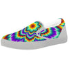 Illusion Optical Explosion Psychedelic White Slip On Shoes-grizzshop