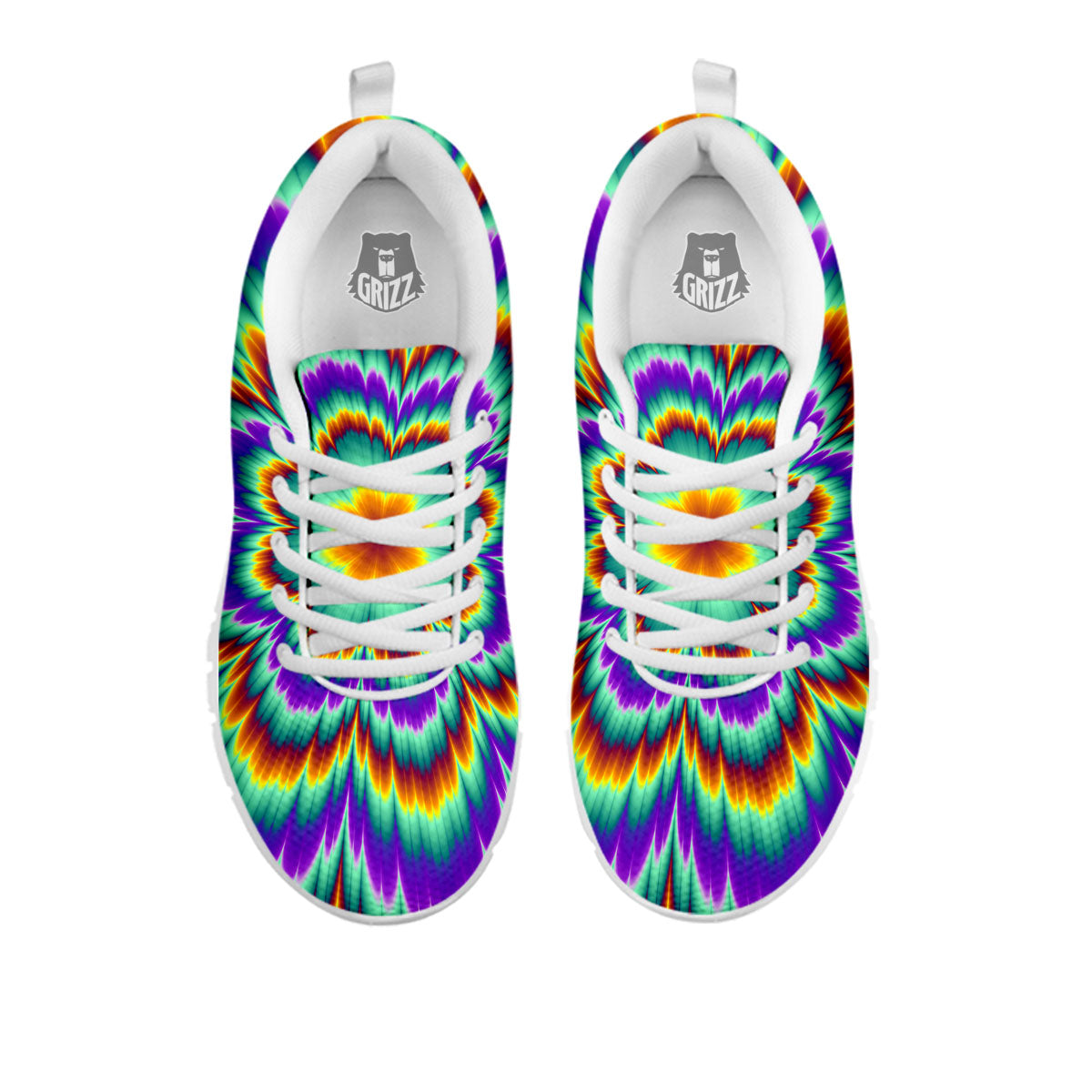 Illusion Optical Explosion Psychedelic White Sneaker-grizzshop