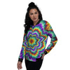 Illusion Optical Explosion Psychedelic Women's Bomber Jacket-grizzshop