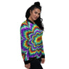 Illusion Optical Explosion Psychedelic Women's Bomber Jacket-grizzshop