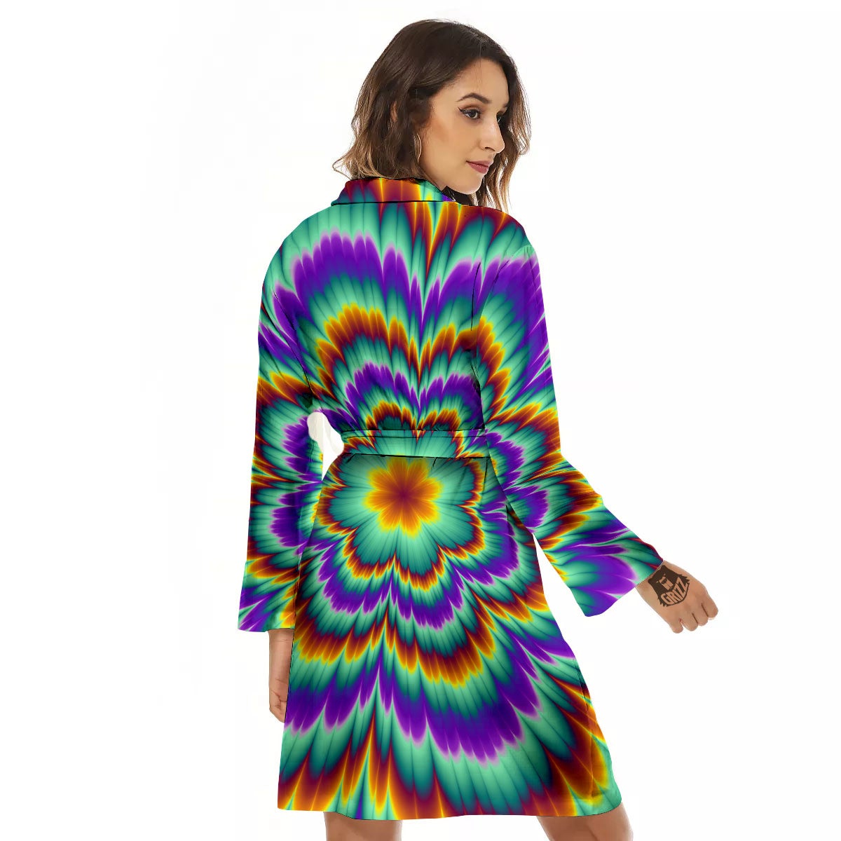 Illusion Optical Explosion Psychedelic Women's Robe-grizzshop